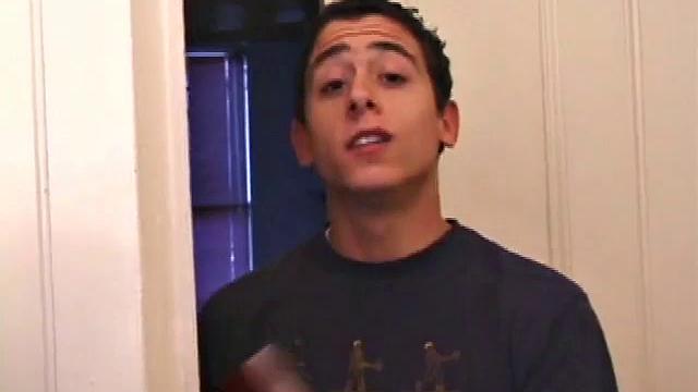 Luciano strokes his cock and cums