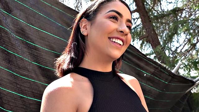 Hot tattooed Latina seduced & fucked hard in the open air