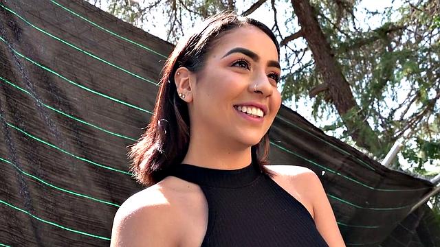 Hot tattooed Latina seduced & fucked hard in the open air