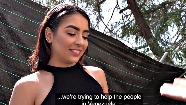 Hot tattooed Latina seduced & fucked hard in the open air