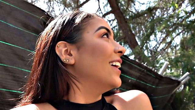 Hot tattooed Latina seduced & fucked hard in the open air