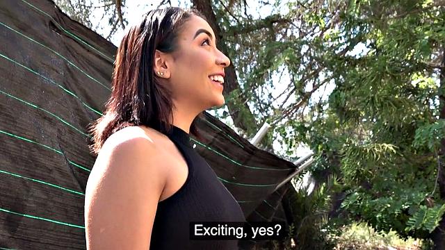 Hot tattooed Latina seduced & fucked hard in the open air