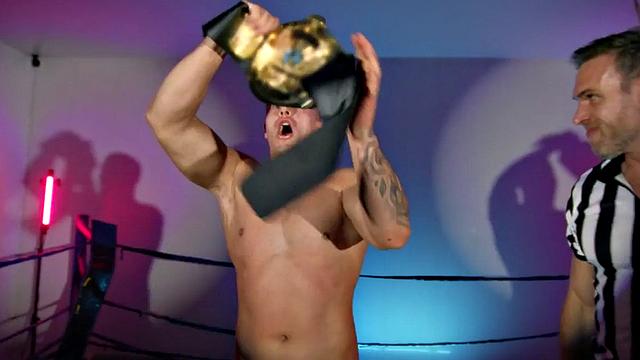 3some loving judge by massive wrestlers in arena