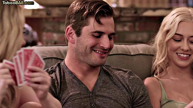 Stunning blonde cockriding 3some