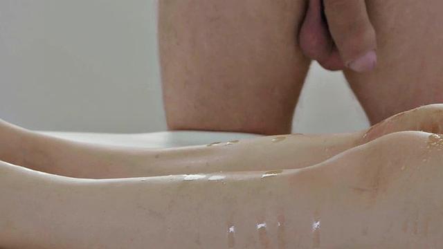 WAM inked babe in lingerie fucked by masseur in pussy