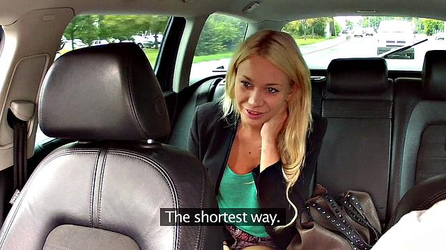 Blonde amateur gives cabbie head and takes it from behind in hot POV action