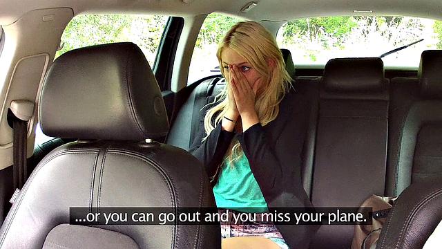 Blonde amateur gives cabbie head and takes it from behind in hot POV action