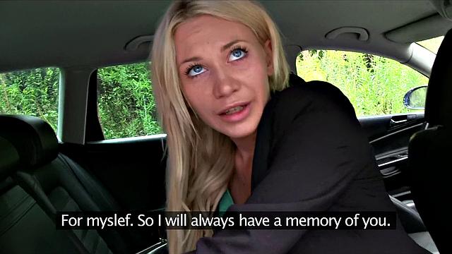 Blonde amateur gives cabbie head and takes it from behind in hot POV action