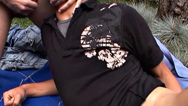 Fresh air and Young male hormones quickly get these two Latin boys in the mood and it isn't long before their pants are off and big uncut dicks are getting sucked.