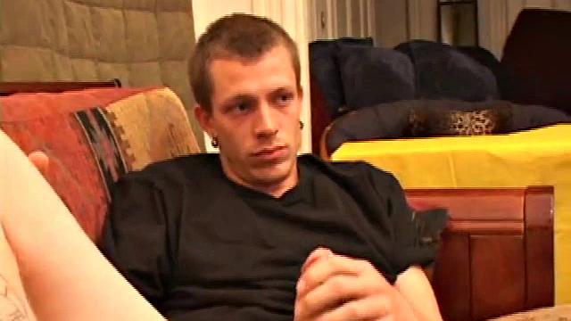 Serious stroker Shane shows up to give a lesson in splooge soaring. He toys with his precum and uses it to lube up his, before finger fucking himself.