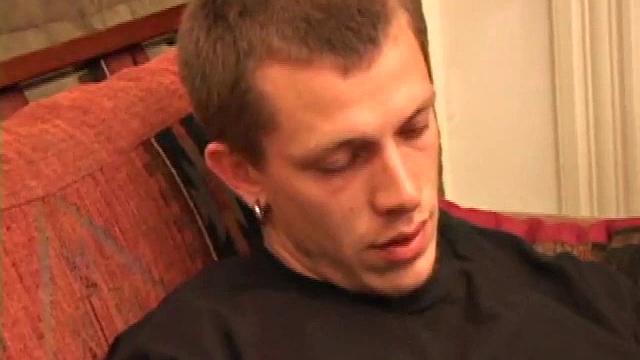 Serious stroker Shane shows up to give a lesson in splooge soaring. He toys with his precum and uses it to lube up his, before finger fucking himself.