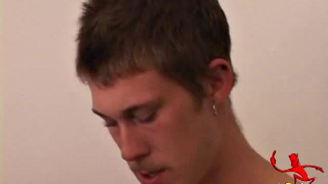 Horny Brent Stenson decides the kitchen table is a good place to pump out a load. He pulls out his hardening cock, and after a serious stroke session, blows a nut onto the table and his skateboard.