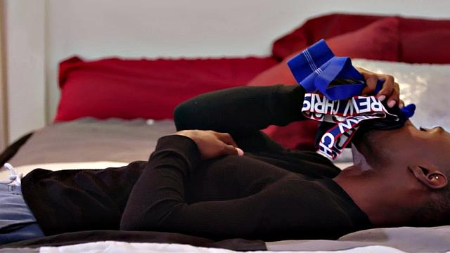 Muscular black BF licks and barebacks bottom asshole in bed