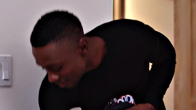 Muscular black BF licks and barebacks bottom asshole in bed