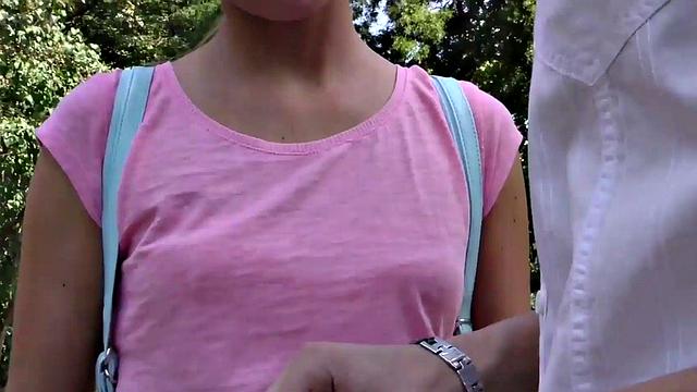 HUNT4K. Babe with angelic face cant resist sexual offer of hunter