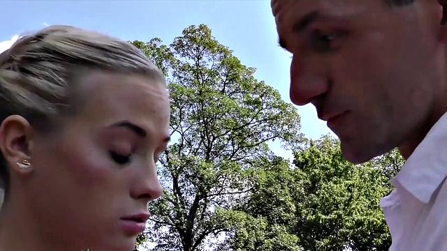 HUNT4K. Babe with angelic face cant resist sexual offer of hunter