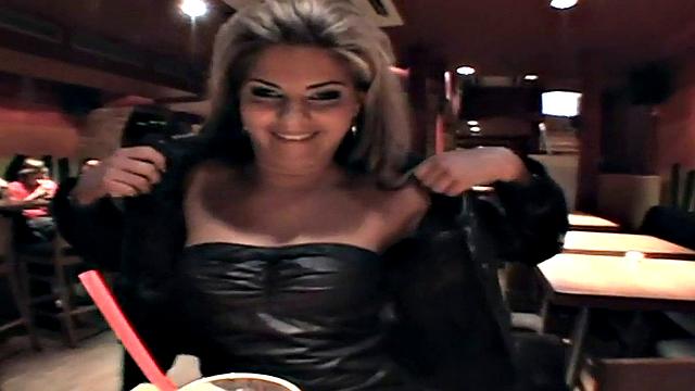 Naughty amateur babe gets drilled in toilet after public audition