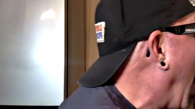 Gloryhole DILF fucked in homemade closeup video