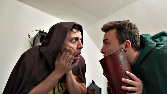 Naughty hostel babes love hard in threesome