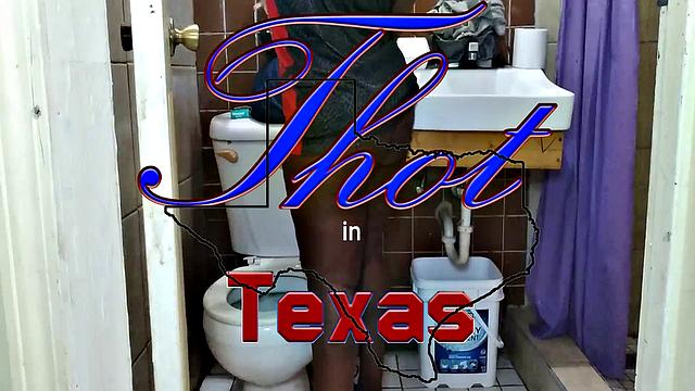 черноволосая американская милфа жарко трахается в туалете