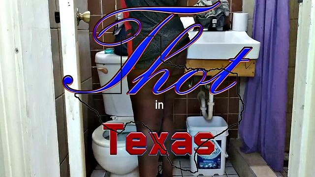 Watch this American MILF with black hair get down and dirty in the toilet