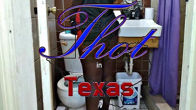 Watch this American MILF with black hair get down and dirty in the toilet