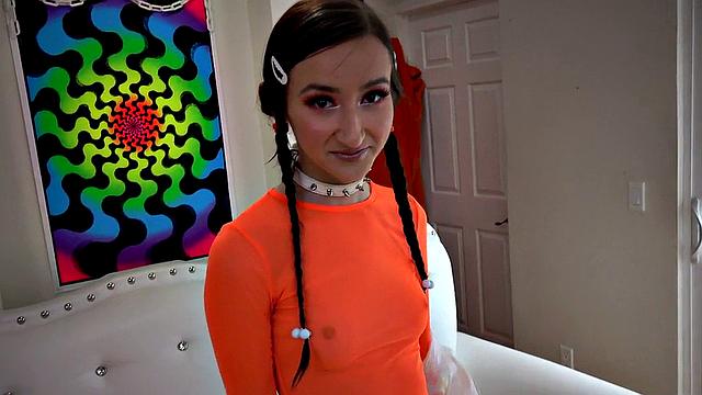 deepthroating 21yo petite slut throat by dom neighbor