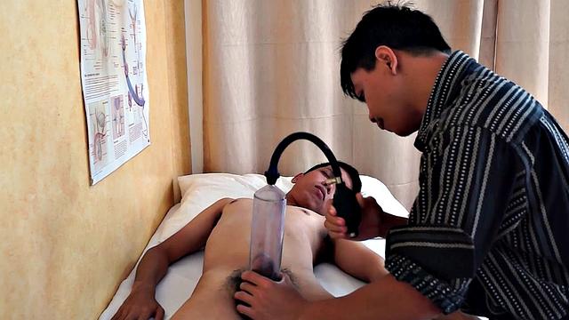 Infirmary Asian twink toyed by doctor after meeting