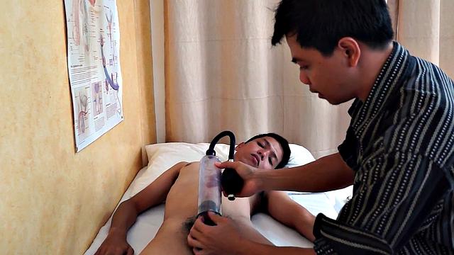Infirmary Asian twink toyed by doctor after meeting