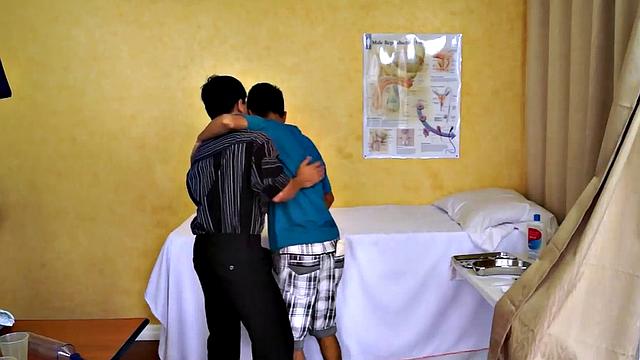 Infirmary Asian twink toyed by doctor after meeting
