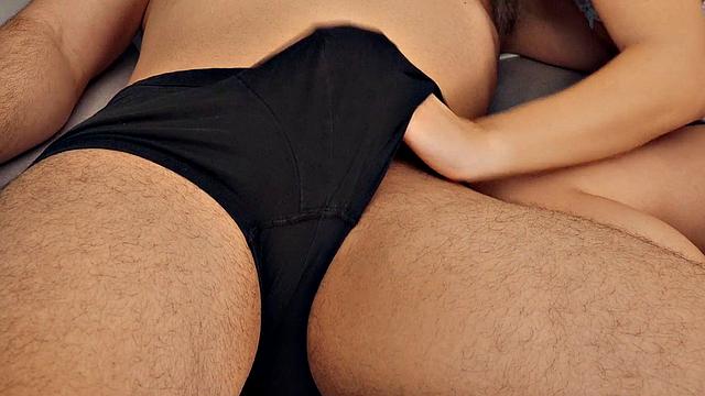 Get wet and wild with bald pussy, tattoos, and natural tits as you suck Day's big cock in shorts and 69 in the bedroom