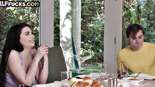 Nympho loves sucking big dick while jerking it