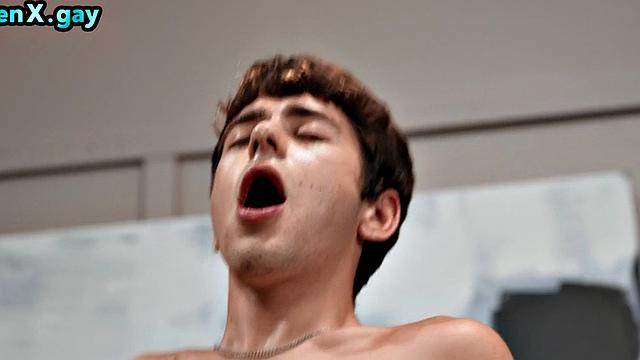 Stud fucks skinny kitchen twink in asshole