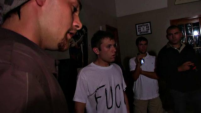 Blindfolded str8 stud fucked by frat in voyeur action