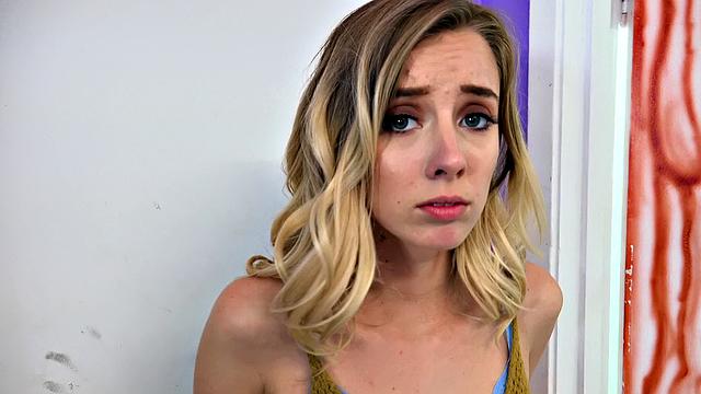 Get ready to hide while getting fucked in POV with a bald, skinny blonde and tattooed babe