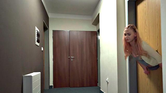 Petite 21yo hostel babe in 3some