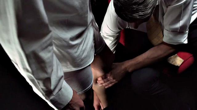 Preacher DILF fingers and toys twink with oiled toy