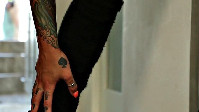 DEVILS FILM - Wild Tattooed Babe Gets Throat Fucked Before Squirting Getting Her Ass Pounded