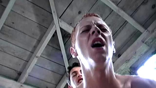 While playing a game of foosball, young Chris and Jarrin decide they would rather have their lips wrapped around a hard cock than play the game. So, looser has to bottom and the 19 year old blond soon finds out he'll be.