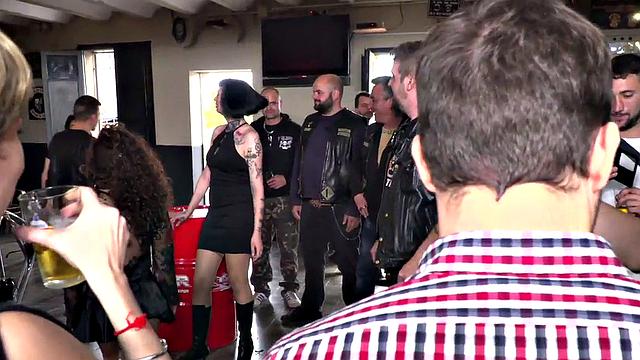 HJ petite teen used for public group humiliation