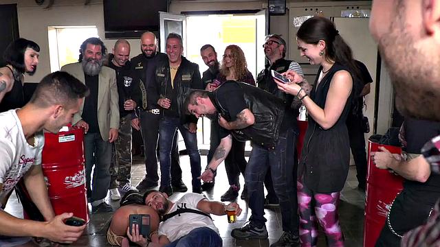 HJ petite teen used for public group humiliation