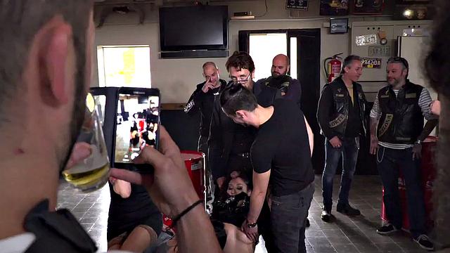 HJ petite teen used for public group humiliation