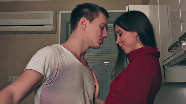 Passionate couple making love in artful porn