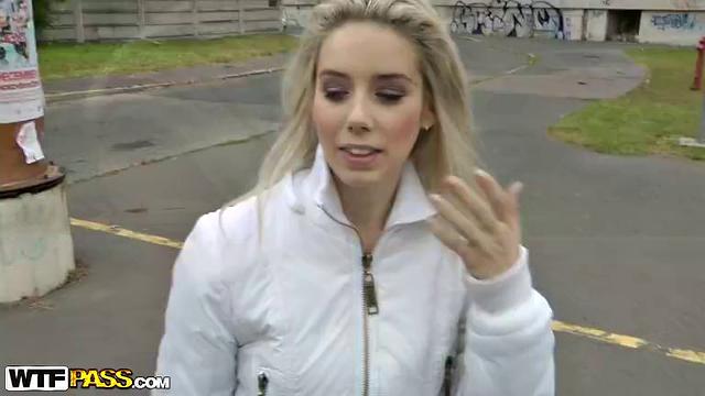 Gorgeous blonde girl's public sex vid