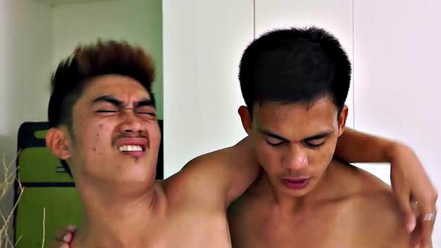 Argie wlks in on a burglar who is rummaging through his cabinets. He ties the thief down on the bed and strips him. Argie then teaches him a bareback lesson on what happens to burglars.