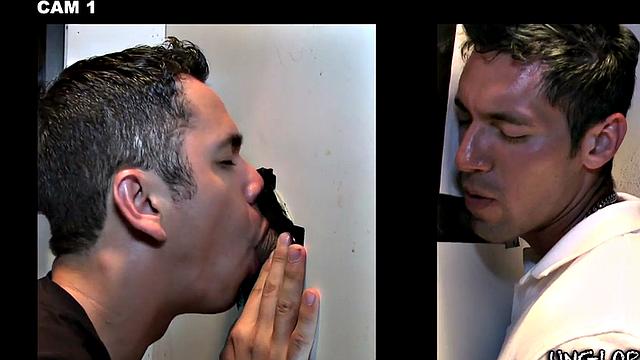 Real straight dude gloryhole sucked by stud till cumshot on face