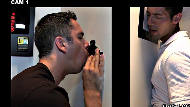 Real straight dude gloryhole sucked by stud till cumshot on face