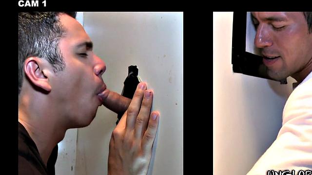 Real straight dude gloryhole sucked by stud till cumshot on face
