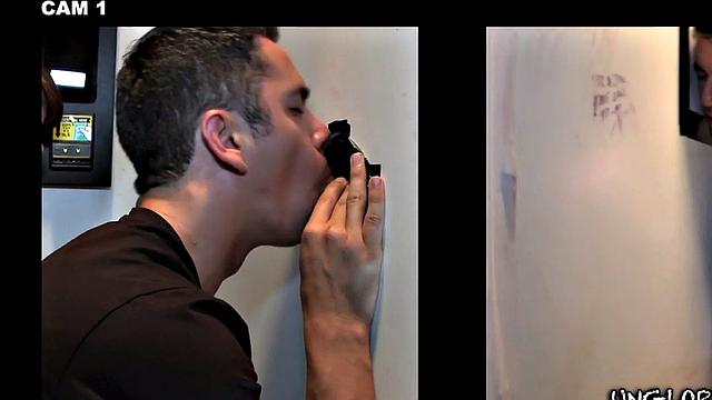 Real straight dude gloryhole sucked by stud till cumshot on face