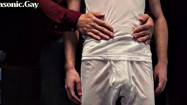 Suited dominant DILFS fuck twink in bareback 3some